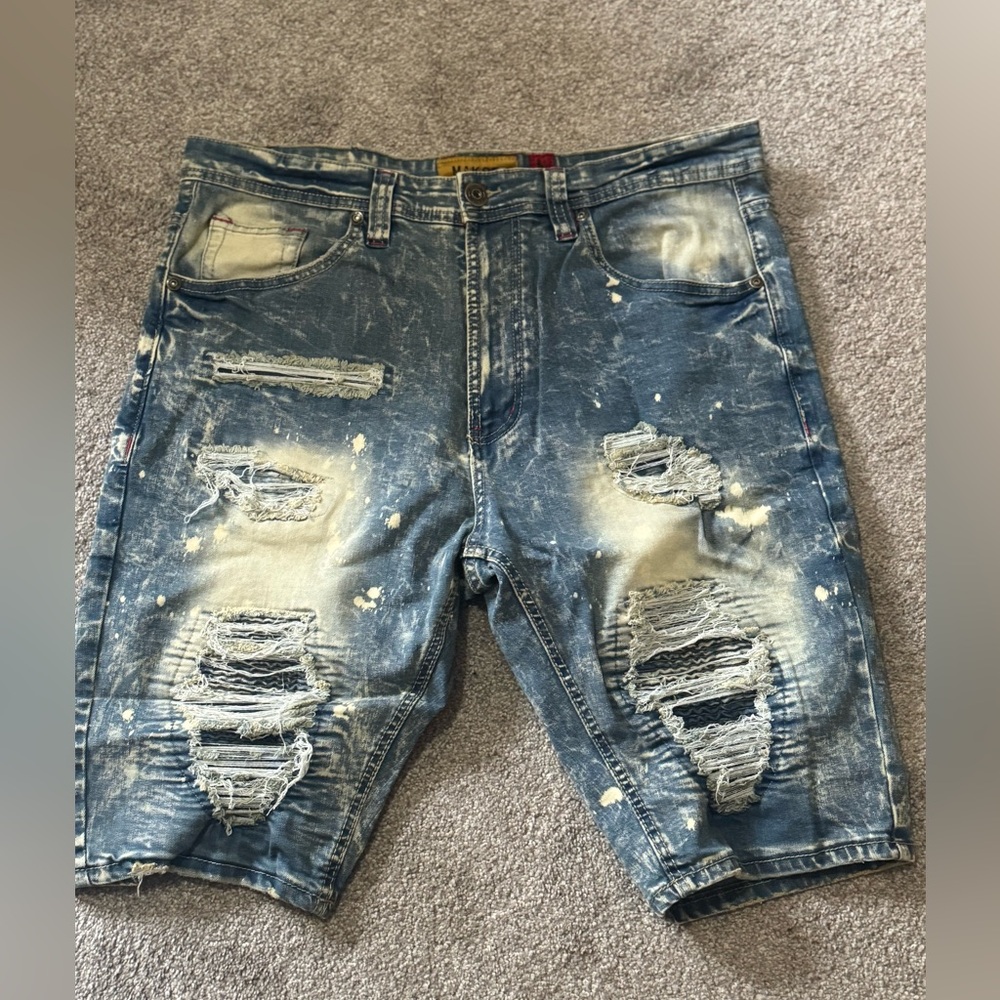 Rugged Distressed Denim Shorts
